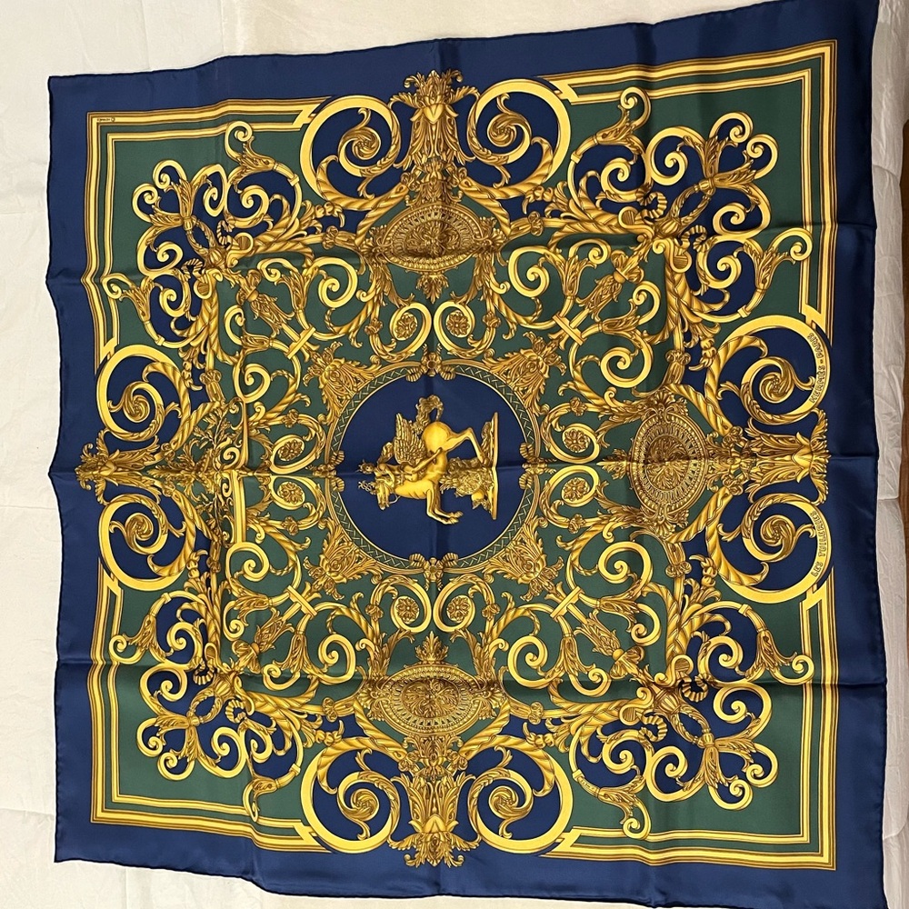 Hermes Silk Scarf NIB tags Blue